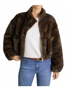 Similpelliccia con zip